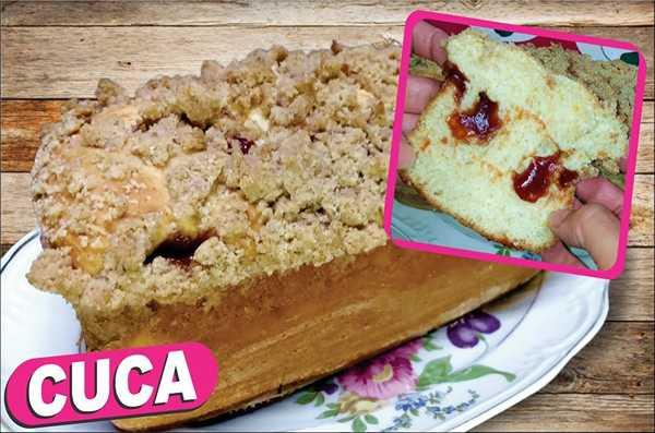 Receita de Cuca com Goiabada