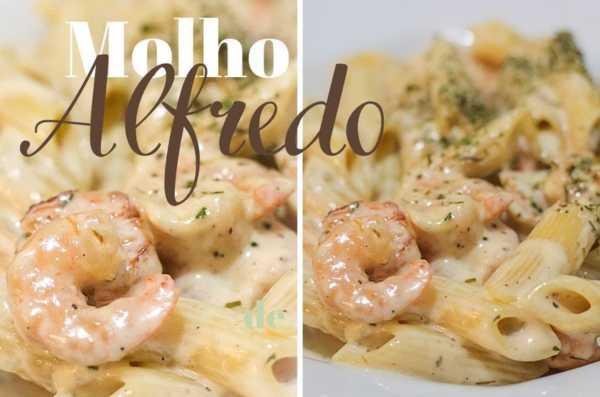 Macarrão ao Molho Alfredo com Camarão